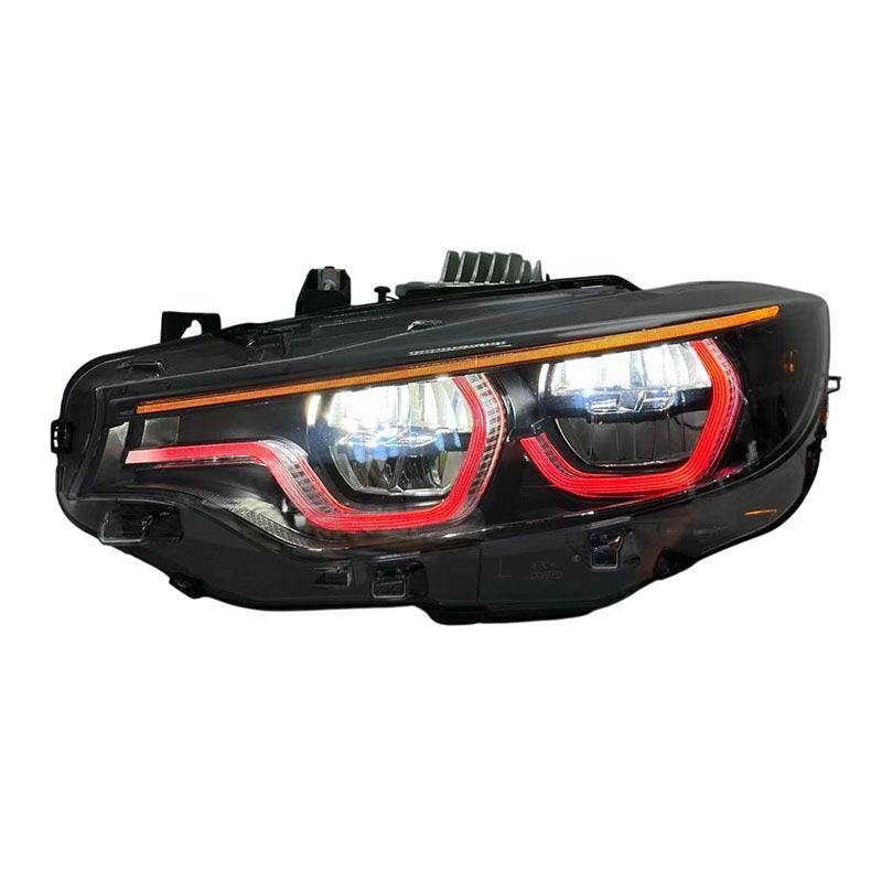 BMW 4 Series M3 M4 LCI Ikon V4 Blackline RGB Color Changing Headlights: 2015-2020
