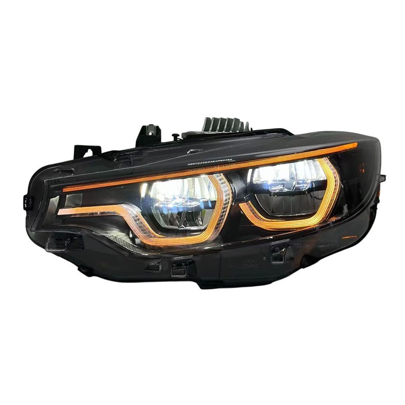 BMW 4 Series M3 M4 LCI Ikon V4 Blackline RGB Color Changing Headlights: 2015-2020