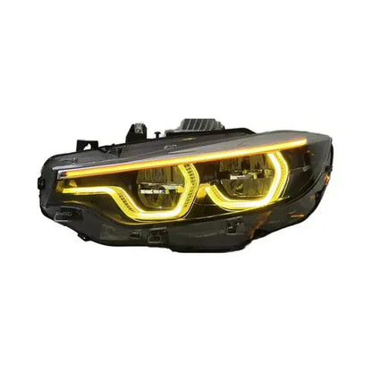IKON V3 Style White/Yellow/Amber DRL Switchback Headlights for BMW F32/F80/F82 4-Series M3/M4