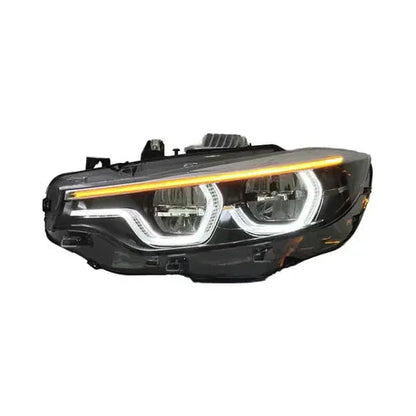IKON V3 Style White/Yellow/Amber DRL Switchback Headlights for BMW F32/F80/F82 4-Series M3/M4