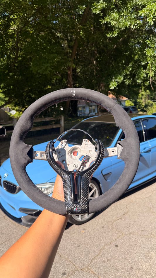 F8X CS Style Heated Steering Wheel With Trim. Genuine talian Alcantara.