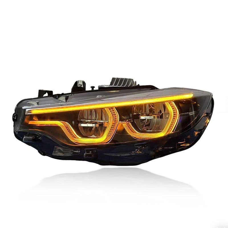 BMW 4 Series M3 M4 LCI Ikon V4 Blackline RGB Color Changing Headlights: 2015-2020