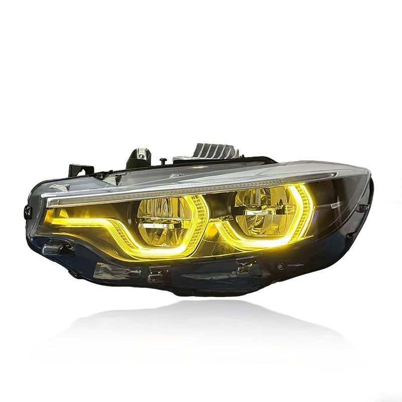 BMW 4 Series M3 M4 LCI Ikon V4 Blackline RGB Color Changing Headlights: 2015-2020