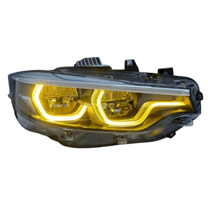IKON V3 Style White/Yellow/Amber DRL Switchback Headlights for BMW F32/F80/F82 4-Series M3/M4