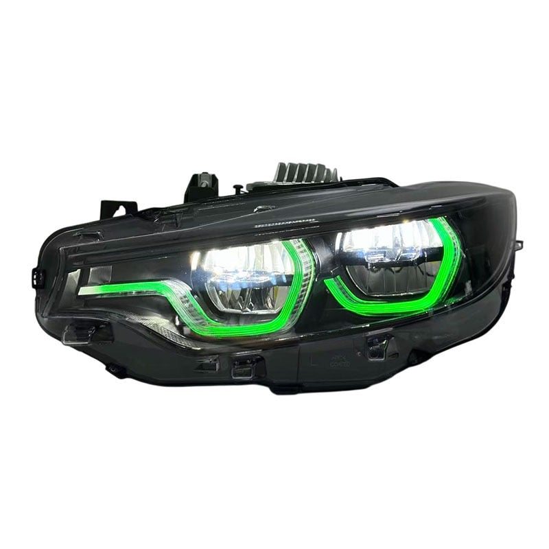 BMW 4 Series M3 M4 LCI Ikon V4 Blackline RGB Color Changing Headlights: 2015-2020