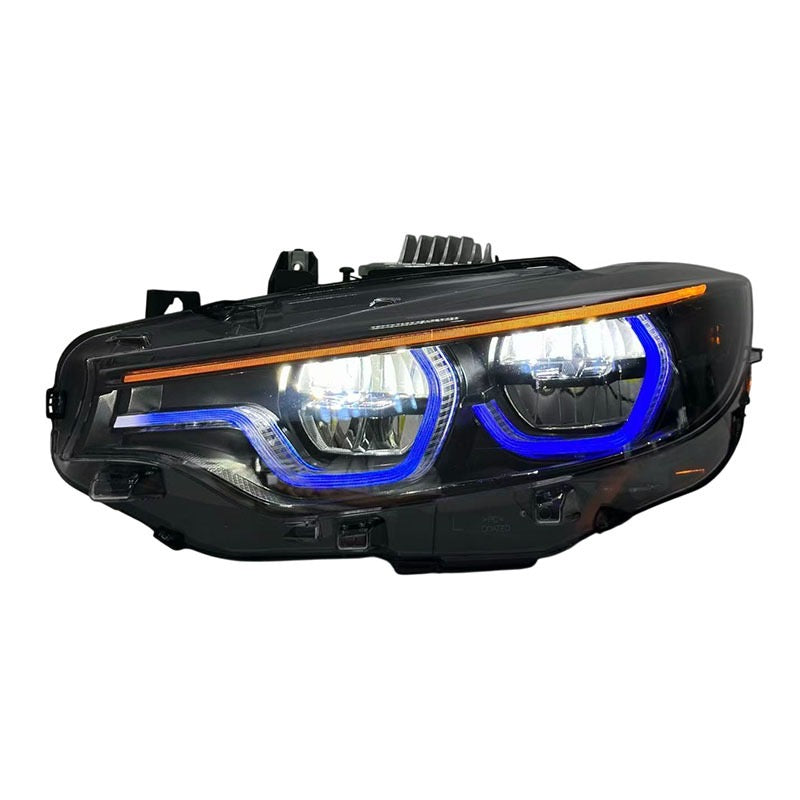 BMW 4 Series M3 M4 LCI Ikon V4 Blackline RGB Color Changing Headlights: 2015-2020