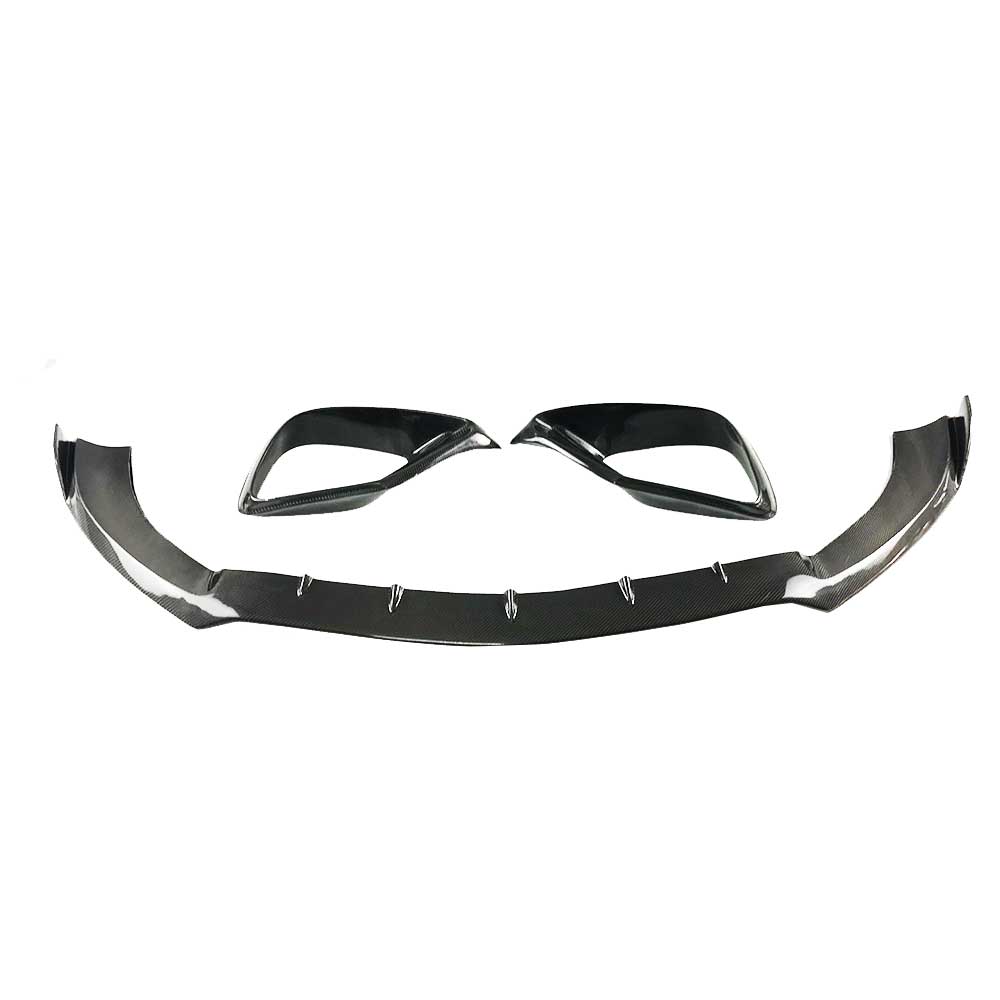 BRS Style Carbon Fiber Front Lip + BRS Style Carbon Fiber Front Bumper Air Vent Trims Mercedes Benz W213 E63 AMG E-Class