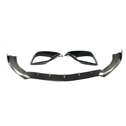 BRS Style Carbon Fiber Front Lip + BRS Style Carbon Fiber Front Bumper Air Vent Trims Mercedes Benz W213 E63 AMG E-Class