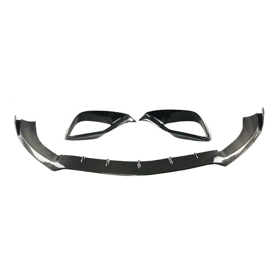 BRS Style Carbon Fiber Front Lip + BRS Style Carbon Fiber Front Bumper Air Vent Trims Mercedes Benz W213 E63 AMG E-Class